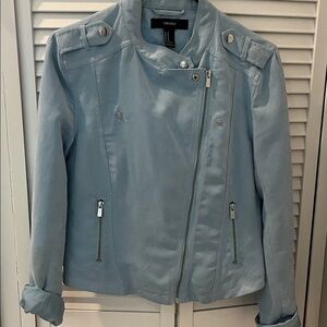Forever 21 Light Blue Leather Jacket